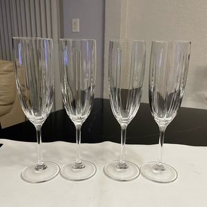 Crystal Stemmed Champagne Ribbed Flute